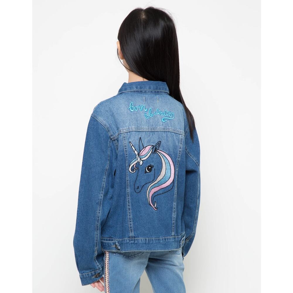 H&M Born to be a Unicorn Denim Jacket 8-9Y